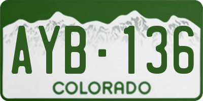 CO license plate AYB136