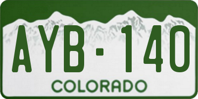 CO license plate AYB140