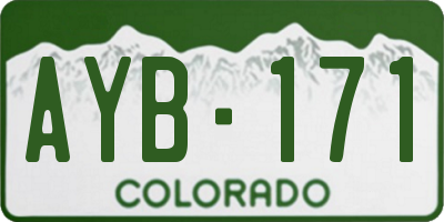 CO license plate AYB171