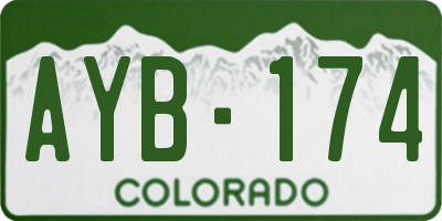 CO license plate AYB174
