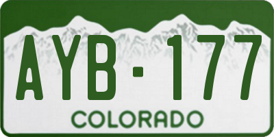 CO license plate AYB177