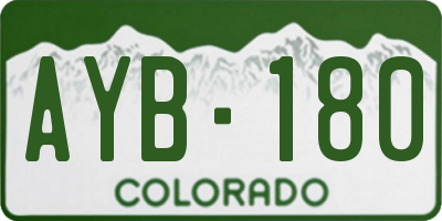 CO license plate AYB180