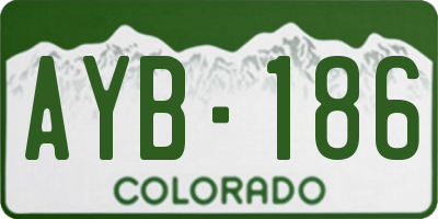 CO license plate AYB186