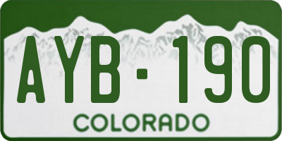 CO license plate AYB190