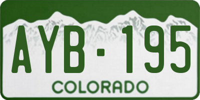 CO license plate AYB195