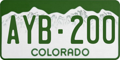 CO license plate AYB200