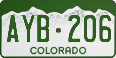 CO license plate AYB206
