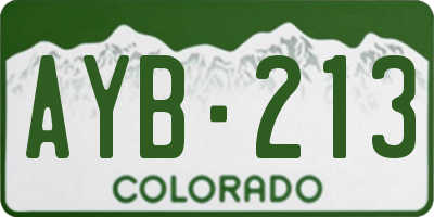 CO license plate AYB213