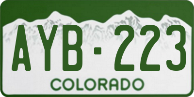CO license plate AYB223