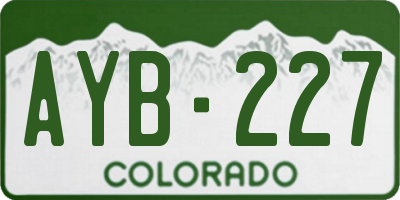 CO license plate AYB227