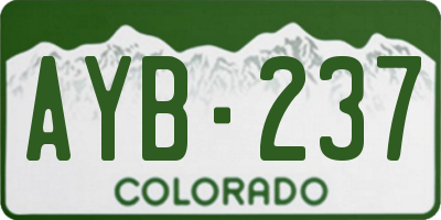 CO license plate AYB237