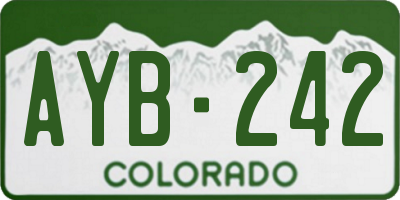 CO license plate AYB242