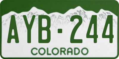 CO license plate AYB244