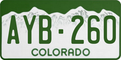 CO license plate AYB260