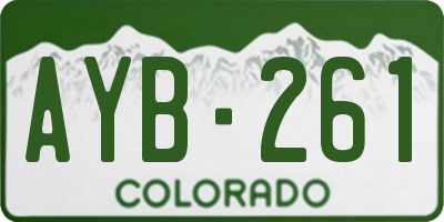 CO license plate AYB261