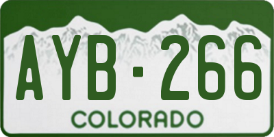 CO license plate AYB266