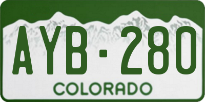 CO license plate AYB280