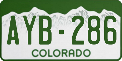 CO license plate AYB286