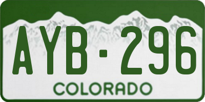 CO license plate AYB296