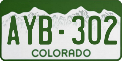 CO license plate AYB302
