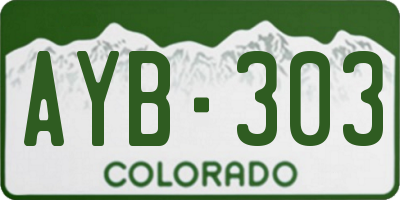 CO license plate AYB303