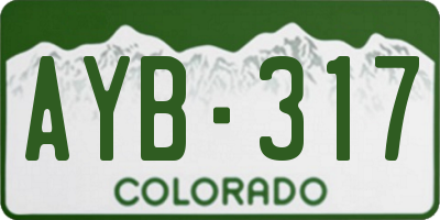 CO license plate AYB317