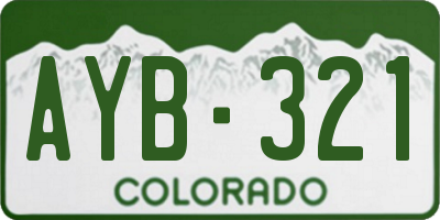 CO license plate AYB321