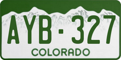 CO license plate AYB327