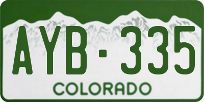 CO license plate AYB335