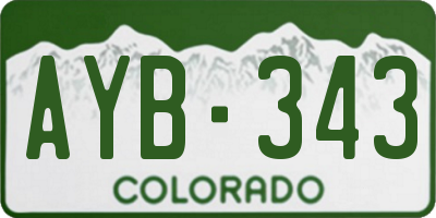 CO license plate AYB343