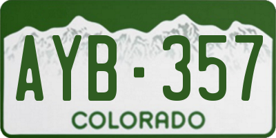 CO license plate AYB357