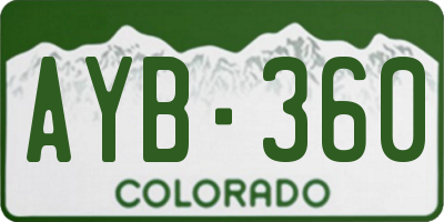 CO license plate AYB360