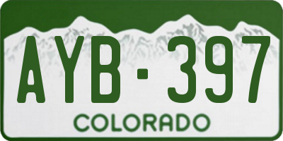 CO license plate AYB397