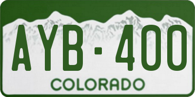 CO license plate AYB400