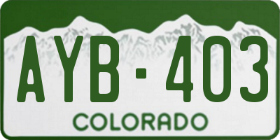 CO license plate AYB403