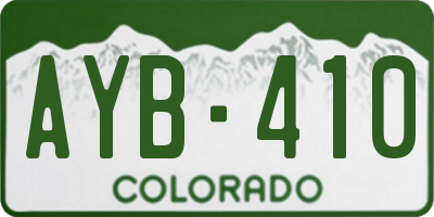 CO license plate AYB410