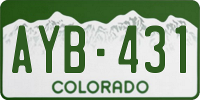 CO license plate AYB431