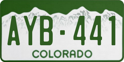 CO license plate AYB441