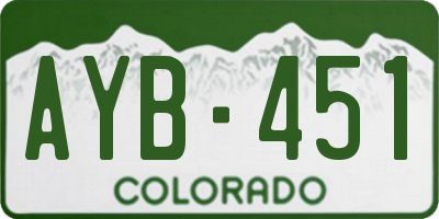CO license plate AYB451