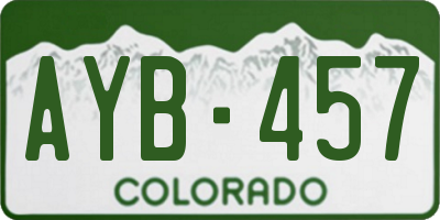 CO license plate AYB457