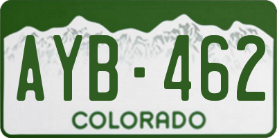 CO license plate AYB462