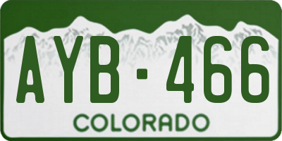 CO license plate AYB466