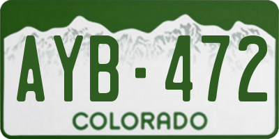 CO license plate AYB472