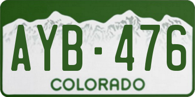 CO license plate AYB476