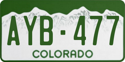 CO license plate AYB477