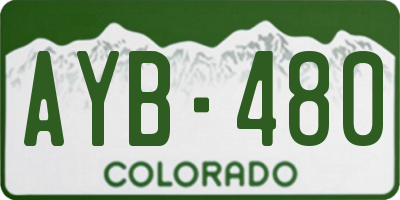 CO license plate AYB480