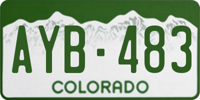 CO license plate AYB483