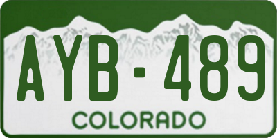 CO license plate AYB489