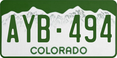 CO license plate AYB494