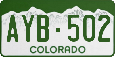CO license plate AYB502